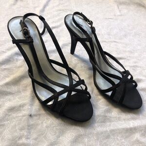 Vintage 90s Black strappy dancing high heels